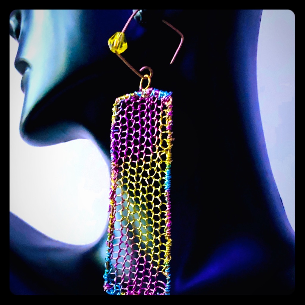 3” Artisan Pastel Wire Crocheted Handmade Earrings